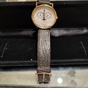Raymond Weil Gold and Brown Chronograph Watch